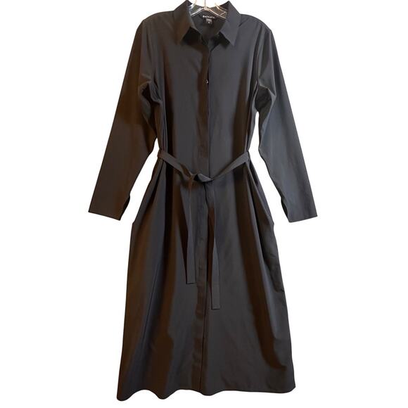 Athleta Urbanite Dress Sz M Black #846038 Travel Casual Comfort Work Momcore Tie - Picture 3 of 16